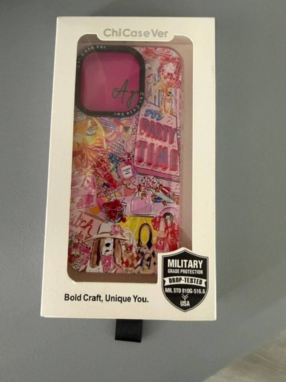 CHICASEVER PINK COLLAGE IPHONE 15 PRO CASE IN BOX